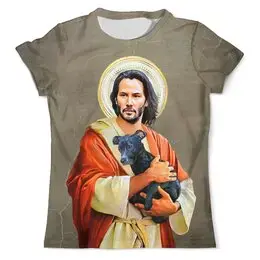 Заказать мужскую футболку в Москве. Футболка с полной запечаткой (мужская) Keanu Reeves от balden - готовые дизайны и нанесение принтов.