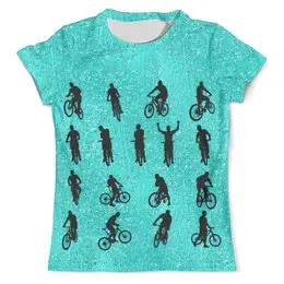 Заказать мужскую футболку в Москве. Футболка с полной запечаткой (мужская) Велосипедисты от T-shirt print  - готовые дизайны и нанесение принтов.