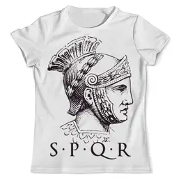 Заказать мужскую футболку в Москве. Футболка с полной запечаткой (мужская) SPRQ: Сенат и народ Рима от shop-viking - готовые дизайны и нанесение принтов.