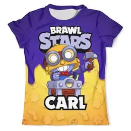 Заказать мужскую футболку в Москве. Футболка с полной запечаткой (мужская) BRAWL STARS CARL от geekbox - готовые дизайны и нанесение принтов.