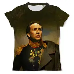 Заказать мужскую футболку в Москве. Футболка с полной запечаткой (мужская) Nicolas Cage от ПРИНТЫ ПЕЧАТЬ  - готовые дизайны и нанесение принтов.