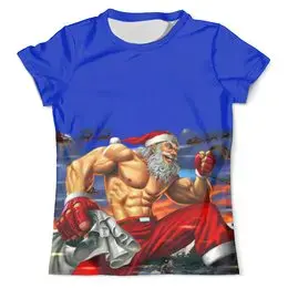 Заказать мужскую футболку в Москве. Футболка с полной запечаткой (мужская) Санта Клаус  от T-shirt print  - готовые дизайны и нанесение принтов.