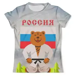 Заказать мужскую футболку в Москве. Футболка с полной запечаткой (мужская) Россия от T-shirt print  - готовые дизайны и нанесение принтов.