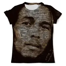 Заказать мужскую футболку в Москве. Футболка с полной запечаткой (мужская) Bob Marley от Виктор Гришин - готовые дизайны и нанесение принтов.