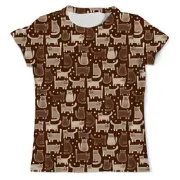 Заказать мужскую футболку в Москве. Футболка с полной запечаткой (мужская) Cats Brown от THE_NISE  - готовые дизайны и нанесение принтов.