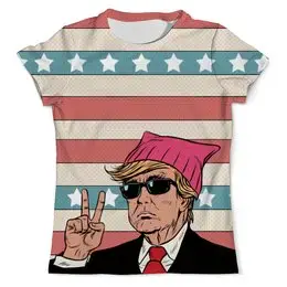 Заказать мужскую футболку в Москве. Футболка с полной запечаткой (мужская) Дональд Трамп от denis01001 - готовые дизайны и нанесение принтов.
