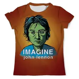 Заказать мужскую футболку в Москве. Футболка с полной запечаткой (мужская) Джон Леннон от ПРИНТЫ ПЕЧАТЬ  - готовые дизайны и нанесение принтов.