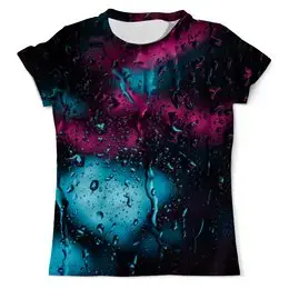 Заказать мужскую футболку в Москве. Футболка с полной запечаткой (мужская) Дождь от FireFoxa - готовые дизайны и нанесение принтов.