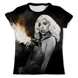 Заказать мужскую футболку в Москве. Футболка с полной запечаткой (мужская) Lady Gaga от Broadway music - готовые дизайны и нанесение принтов.