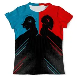 Заказать мужскую футболку в Москве. Футболка с полной запечаткой (мужская) Daft Punk Design от balden - готовые дизайны и нанесение принтов.