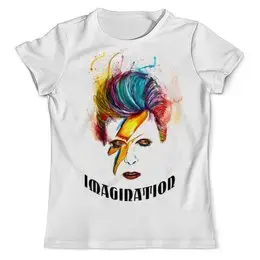 Заказать мужскую футболку в Москве. Футболка с полной запечаткой (мужская) Imagination. David Bowie от Александр - готовые дизайны и нанесение принтов.