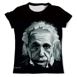 Заказать мужскую футболку в Москве. Футболка с полной запечаткой (мужская) Альберт Эйнштейн от thegallery - готовые дизайны и нанесение принтов.