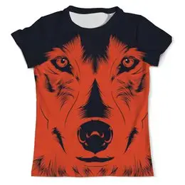 Заказать мужскую футболку в Москве. Футболка с полной запечаткой (мужская) Волк Красный от Виктор Гришин - готовые дизайны и нанесение принтов.
