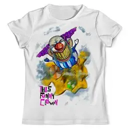 Заказать мужскую футболку в Москве. Футболка с полной запечаткой (мужская) Смешной клоун от Leichenwagen - готовые дизайны и нанесение принтов.