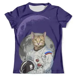 Заказать мужскую футболку в Москве. Футболка с полной запечаткой (мужская) Астронавт  от T-shirt print  - готовые дизайны и нанесение принтов.