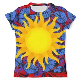 Заказать мужскую футболку в Москве. Футболка с полной запечаткой (мужская) Солнце от THE_NISE  - готовые дизайны и нанесение принтов.