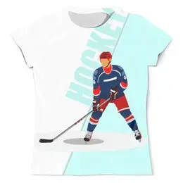 Заказать мужскую футболку в Москве. Футболка с полной запечаткой (мужская) Хоккеист      от T-shirt print  - готовые дизайны и нанесение принтов.