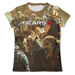 Заказать мужскую футболку в Москве. Футболка с полной запечаткой (мужская) Gears of War  от THE_NISE  - готовые дизайны и нанесение принтов.