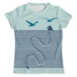 Заказать мужскую футболку в Москве. Футболка с полной запечаткой (мужская) Океан (1) от T-shirt print  - готовые дизайны и нанесение принтов.