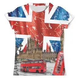 Заказать мужскую футболку в Москве. Футболка с полной запечаткой (мужская) Англия от сергей дудников - готовые дизайны и нанесение принтов.