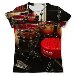 Заказать мужскую футболку в Москве. Футболка с полной запечаткой (мужская) Drums от Vladec11 - готовые дизайны и нанесение принтов.