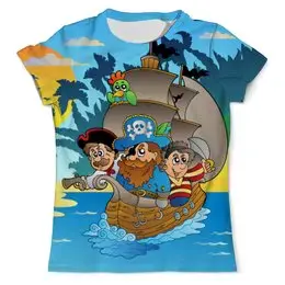 Заказать мужскую футболку в Москве. Футболка с полной запечаткой (мужская) Пираты (1) от T-shirt print  - готовые дизайны и нанесение принтов.