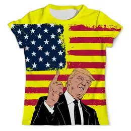 Заказать мужскую футболку в Москве. Футболка с полной запечаткой (мужская) Дональд Трамп от denis01001 - готовые дизайны и нанесение принтов.