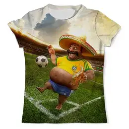 Заказать мужскую футболку в Москве. Футболка с полной запечаткой (мужская) World Soccer от balden - готовые дизайны и нанесение принтов.