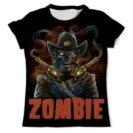 Заказать мужскую футболку в Москве. Футболка с полной запечаткой (мужская) Zombie Sheriff от Leichenwagen - готовые дизайны и нанесение принтов.