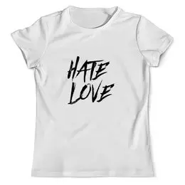Заказать мужскую футболку в Москве. Футболка с полной запечаткой (мужская) Рэпер FACE Hate Love от philipp53@yandex.ru - готовые дизайны и нанесение принтов.