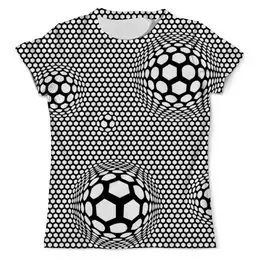 Заказать мужскую футболку в Москве. Футболка с полной запечаткой (мужская) Футбольные мячи от ПРИНТЫ ПЕЧАТЬ  - готовые дизайны и нанесение принтов.