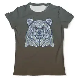 Заказать мужскую футболку в Москве. Футболка с полной запечаткой (мужская) Ethnic bear от T-shirt print  - готовые дизайны и нанесение принтов.