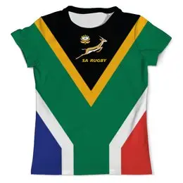 Заказать мужскую футболку в Москве. Футболка с полной запечаткой (мужская) ЮАР регби от rugby - готовые дизайны и нанесение принтов.