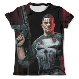 Заказать мужскую футболку в Москве. Футболка с полной запечаткой (мужская) Punisher ( Френк Касл)  от T-shirt print  - готовые дизайны и нанесение принтов.