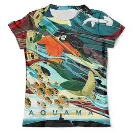 Заказать мужскую футболку в Москве. Футболка с полной запечаткой (мужская) Aquaman от balden - готовые дизайны и нанесение принтов.