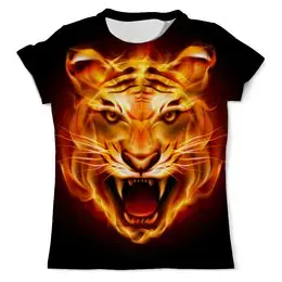 Заказать мужскую футболку в Москве. Футболка с полной запечаткой (мужская) Тигр  от Niq=D - готовые дизайны и нанесение принтов.