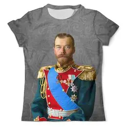 Заказать мужскую футболку в Москве. Футболка с полной запечаткой (мужская) Nicholas II of Russia от balden - готовые дизайны и нанесение принтов.