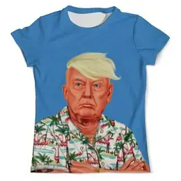 Заказать мужскую футболку в Москве. Футболка с полной запечаткой (мужская) Дональд Трамп от cherdantcev - готовые дизайны и нанесение принтов.