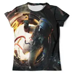 Заказать мужскую футболку в Москве. Футболка с полной запечаткой (мужская) Космонавт от RU_STORE  - готовые дизайны и нанесение принтов.
