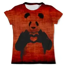 Заказать мужскую футболку в Москве. Футболка с полной запечаткой (мужская) панда от queen  - готовые дизайны и нанесение принтов.