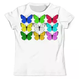 Заказать мужскую футболку в Москве. Футболка с полной запечаткой (мужская) Цветные бабочки от Alexey Evsyunin - готовые дизайны и нанесение принтов.