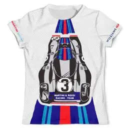Заказать мужскую футболку в Москве. Футболка с полной запечаткой (мужская) Martini Racing от balden - готовые дизайны и нанесение принтов.