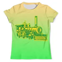 Заказать мужскую футболку в Москве. Футболка с полной запечаткой (мужская) Поезд  от T-shirt print  - готовые дизайны и нанесение принтов.