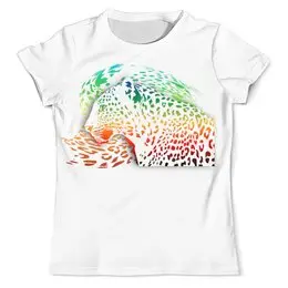 Заказать мужскую футболку в Москве. Футболка с полной запечаткой (мужская) Радужный леопард от Zorgo-Art  - готовые дизайны и нанесение принтов.