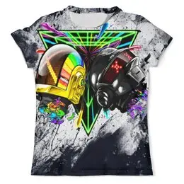 Заказать мужскую футболку в Москве. Футболка с полной запечаткой (мужская) Daft Punk от THE_NISE  - готовые дизайны и нанесение принтов.