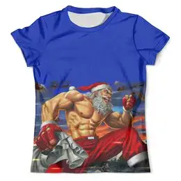 Заказать мужскую футболку в Москве. Футболка с полной запечаткой (мужская) Санта Клаус от T-shirt print  - готовые дизайны и нанесение принтов.