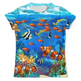 Заказать мужскую футболку в Москве. Футболка с полной запечаткой (мужская) Морской риф от THE_NISE  - готовые дизайны и нанесение принтов.