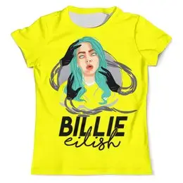 Заказать мужскую футболку в Москве. Футболка с полной запечаткой (мужская) Billie Eilish( Билли Айлиш)  от T-shirt print  - готовые дизайны и нанесение принтов.
