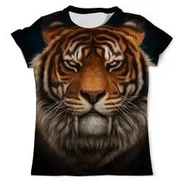 Заказать мужскую футболку в Москве. Футболка с полной запечаткой (мужская) тигр. от queen  - готовые дизайны и нанесение принтов.