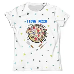 Заказать мужскую футболку в Москве. Футболка с полной запечаткой (мужская) Пицца от evragka  - готовые дизайны и нанесение принтов.